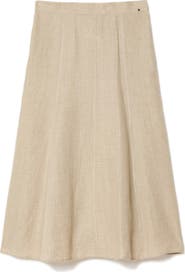 Marina Rinaldi Scamera Flax Linen Midi Skirt
