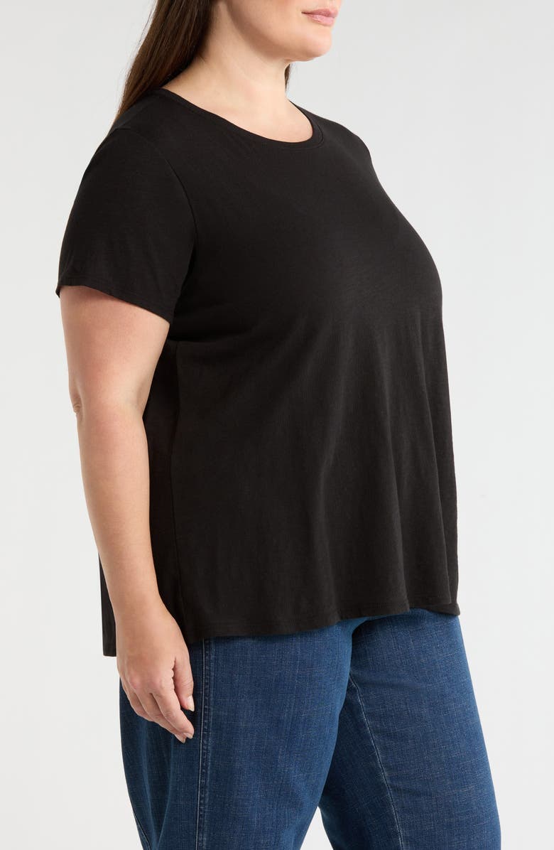Eileen Fisher Organic Cotton Crewneck T-Shirt, Alternate, color, Black