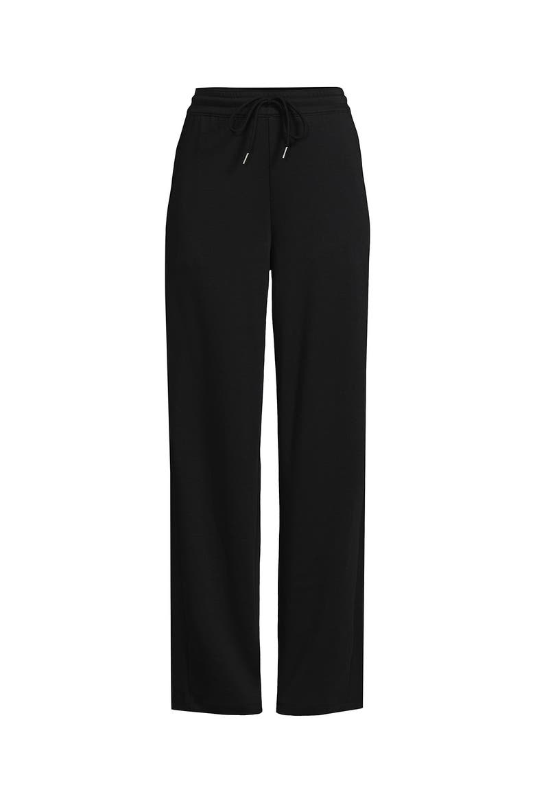 Sport Knit High Rise Pull On Relaxed Straight Leg Pants, Alternate, color, Black