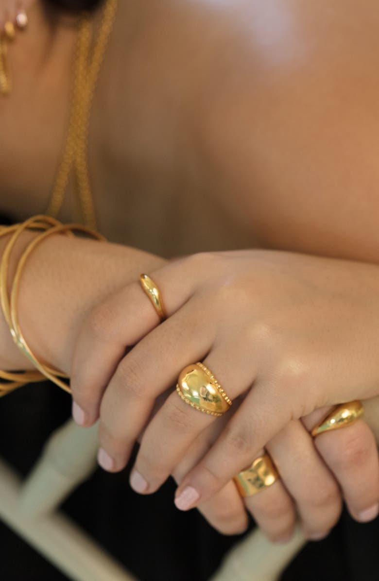 Monica Vinader Deia Dome Ring, Alternate, color, Yellow Gold