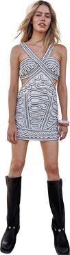 NASTY GAL Halter Neck Cut Out Mini Dress