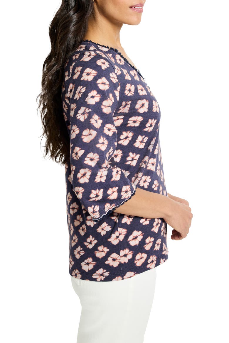 Geo Garden Fringe Top, Alternate, color, INDIGO MULTI