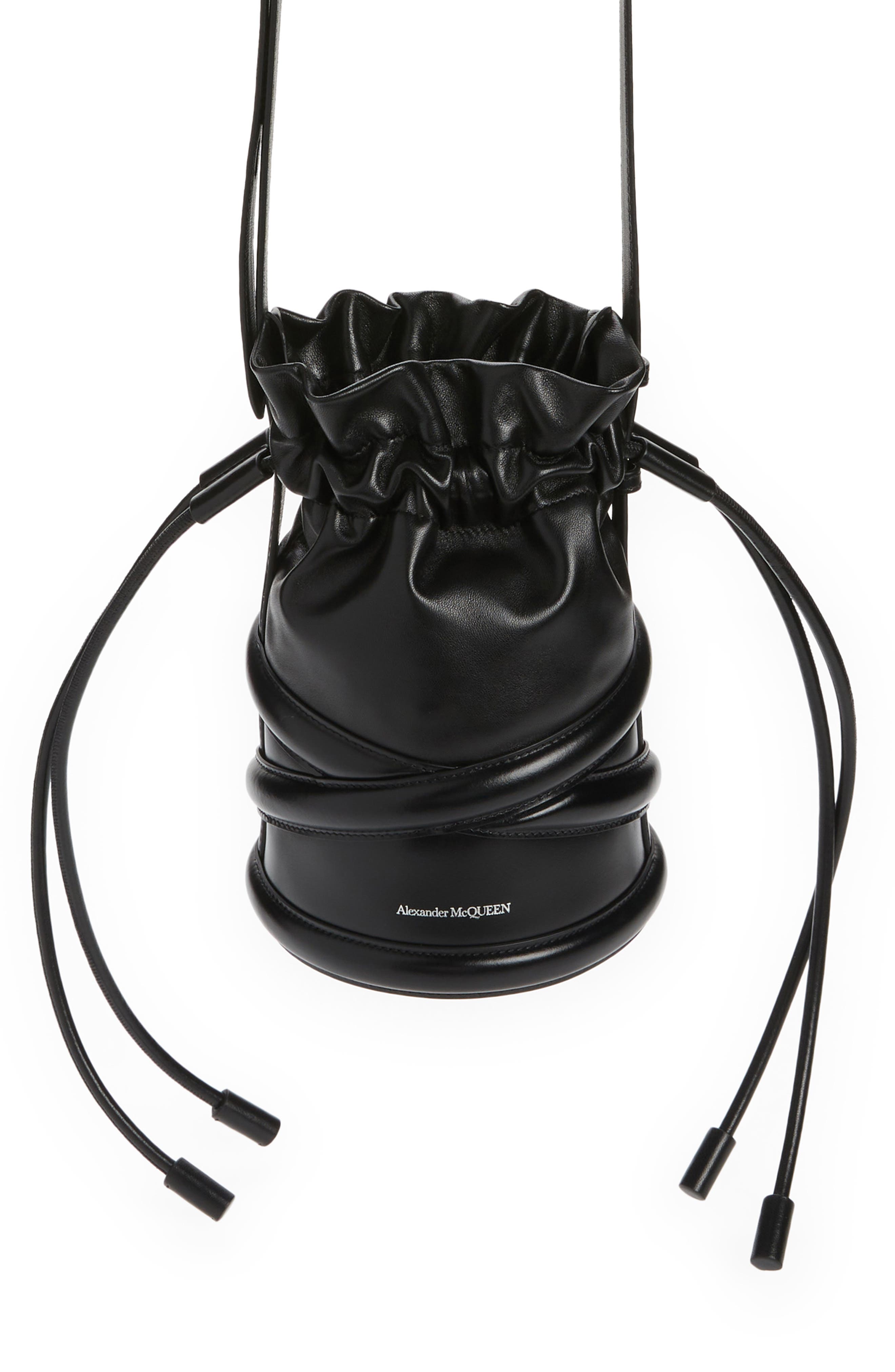 McQueen Alexander McQueen The Soft Curve Drawstring Leather Crossbody Bag, Main, color, 