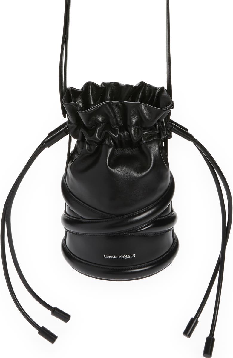 McQueen Alexander McQueen The Soft Curve Drawstring Leather Crossbody Bag, Main, color,