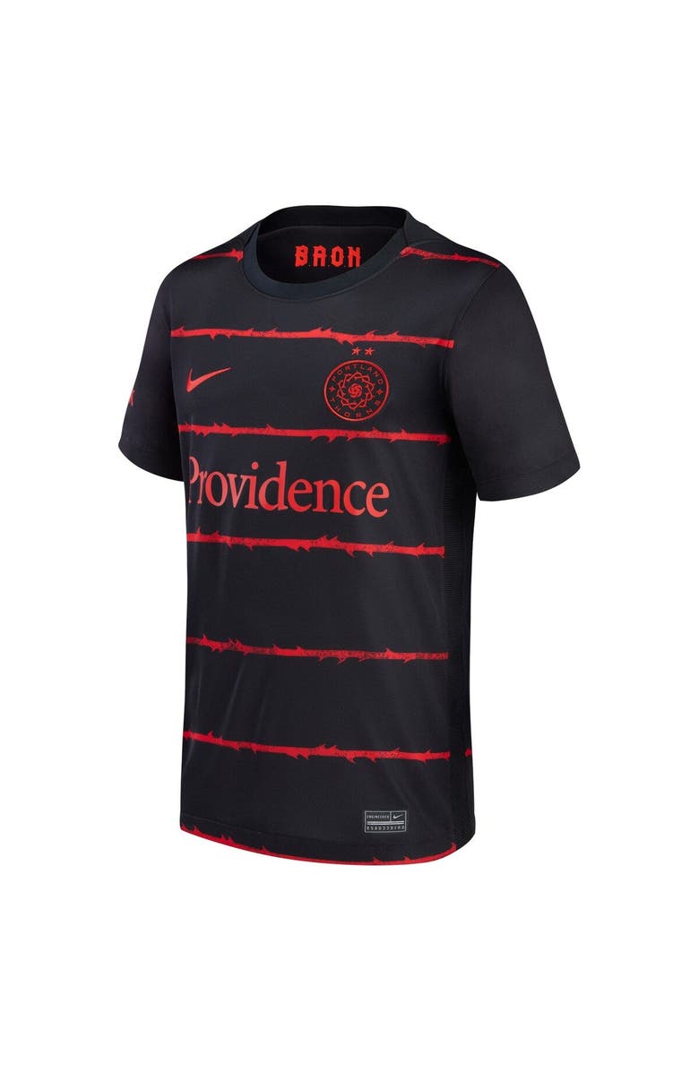 Nike Youth Nike Black Portland Thorns FC 2021/22 Home Stadium Replica Jersey, Alternate, color, Black