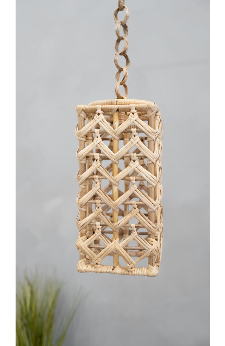 Wicker Village Rectangular Jaali Lamp Shade, Alternate, color, Natural