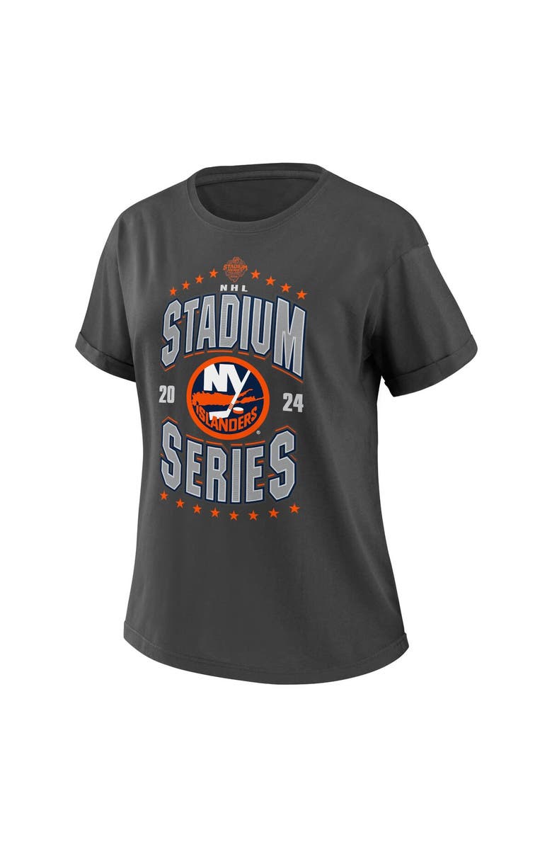 WEAR by Erin Andrews Women's WEAR by Erin Andrews  Charcoal New York Islanders 2024 NHL Stadium Series Boyfriend T-Shirt, Alternate, color, Charcoal
