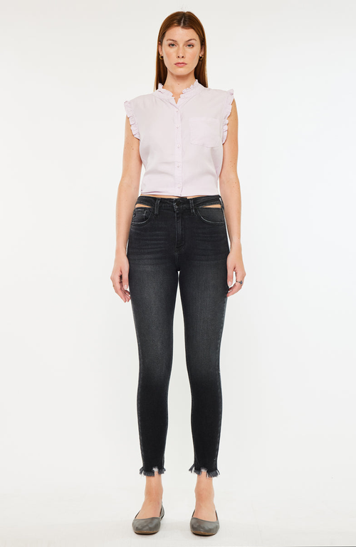 Kancan Tiara High Rise Ankle Skinny Jeans In Black