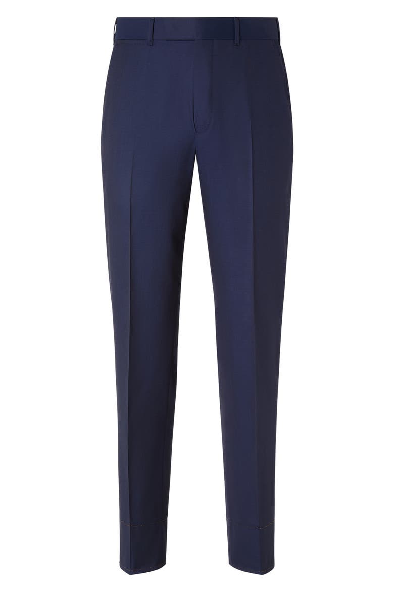 Couture Flat Front Centoventimila Wool Pants, Main, color, DARK BLUE