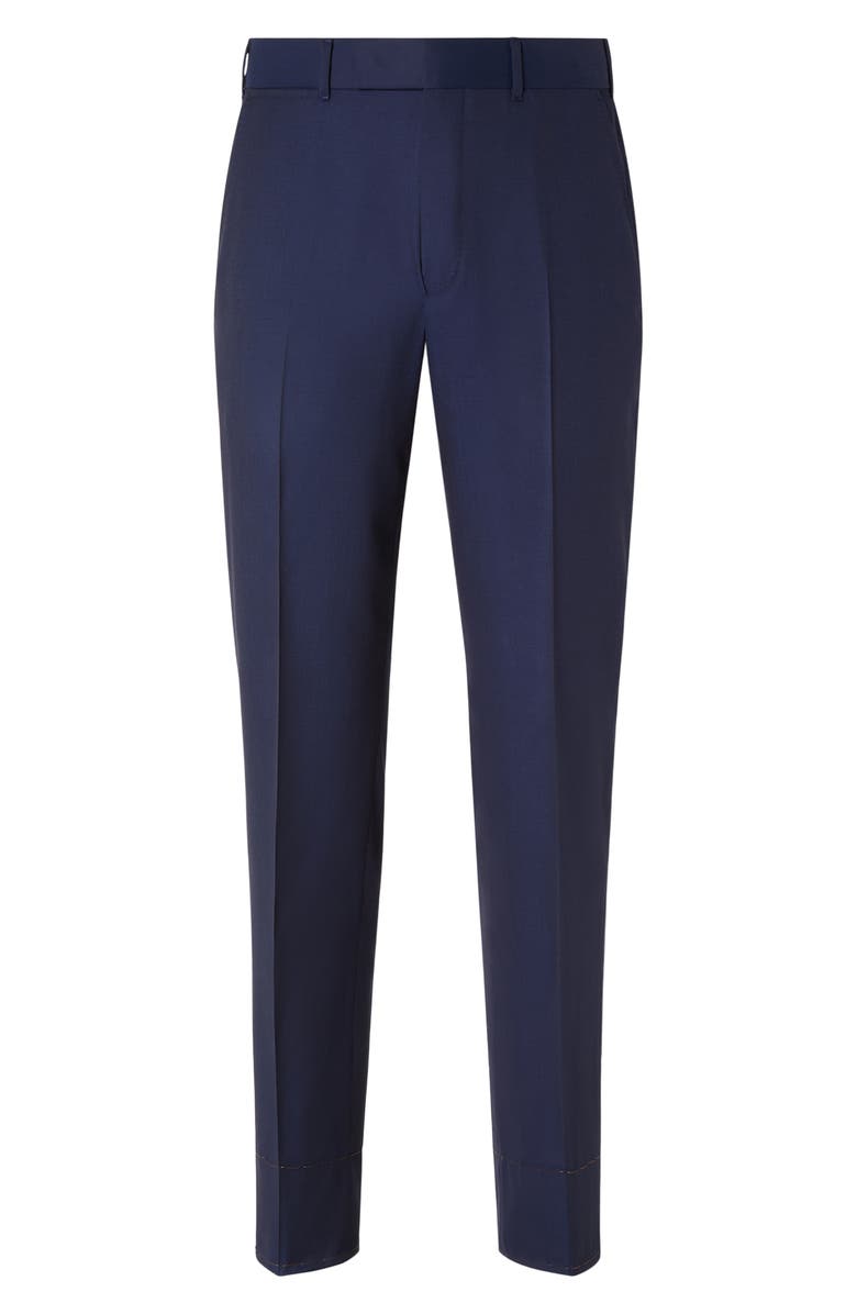 ZEGNA Couture Flat Front Centoventimila Wool Pants, Main, color, Dark Blue