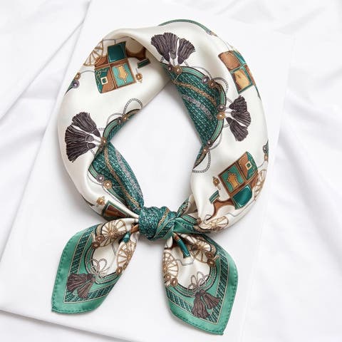 Pure Silk Printed Square Scarf for Women
