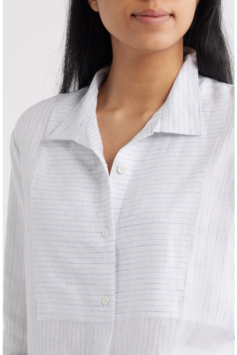 Linen Button-Up Shirt, Alternate, color, WHITE MULTI