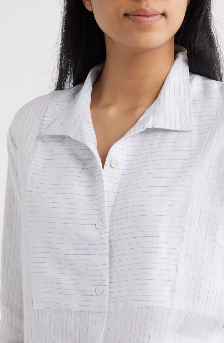 APNY Linen Button-Up Shirt, Alternate, color, White Multi