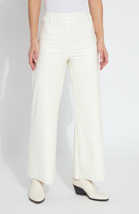 High Waist Faux Leather Wide Leg Pants