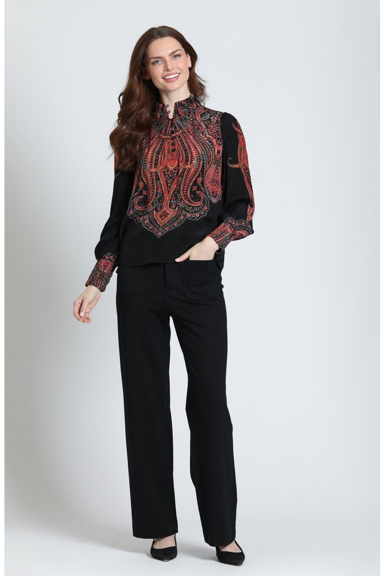 Patch Pocket Wide Leg Pants, Alternate, color, BLACK