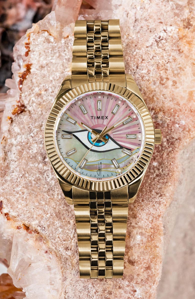 Timex<sup>®</sup> x Jacquie Aiche Guiding Light Bracelet Watch, 36mm, Alternate, color, Gold