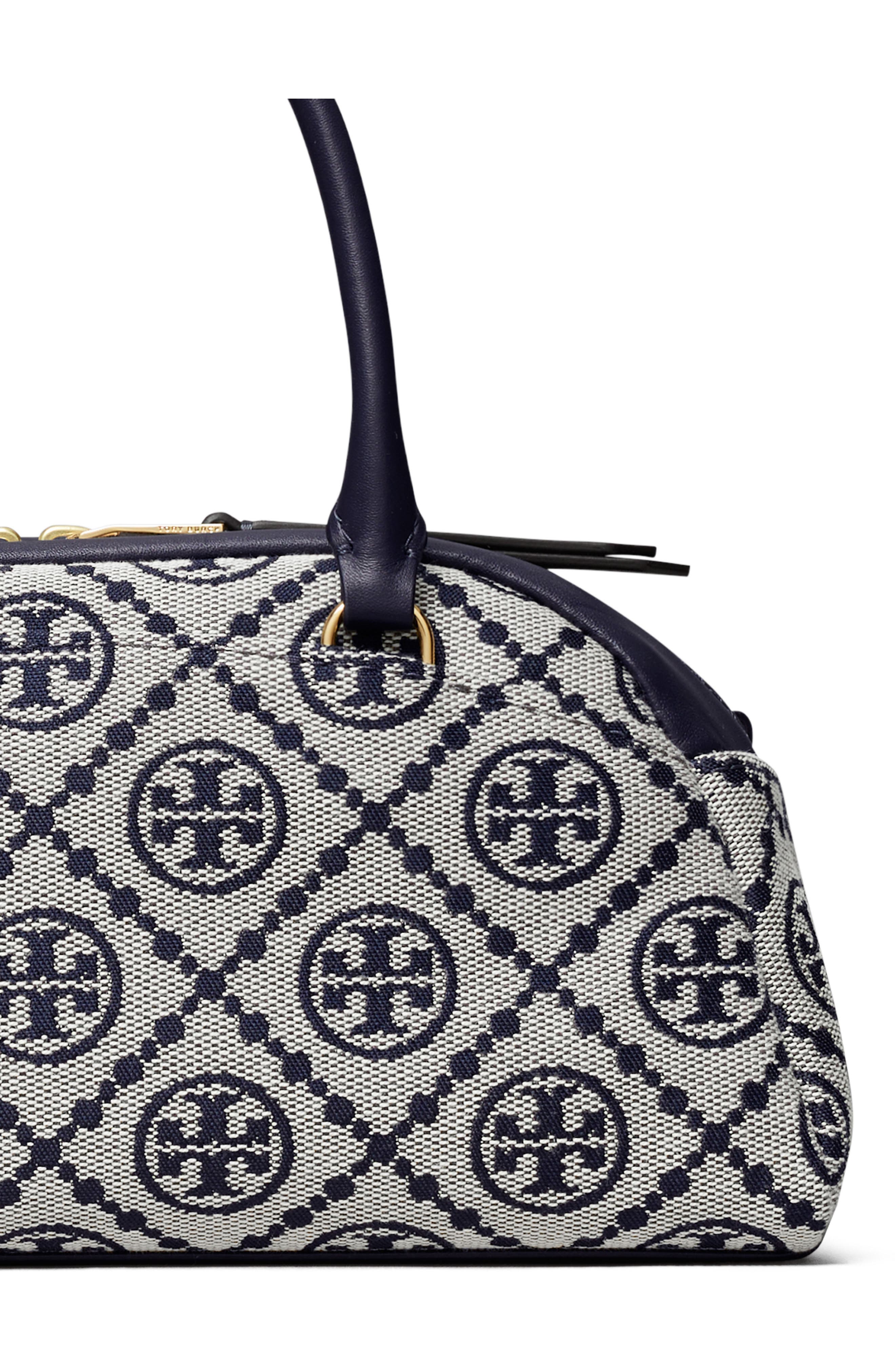 Tory Burch Small Bowler Top Handle Bag, Alternate, color, Tory Navy