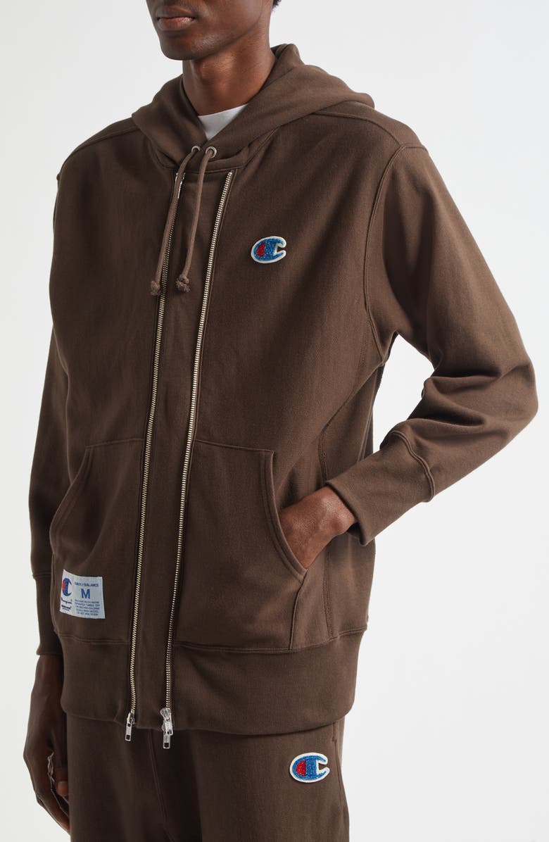 Undercover x Champion Reverse Weave<sup>®</sup> Cotton Fleece Hoodie, Alternate, color, Brown