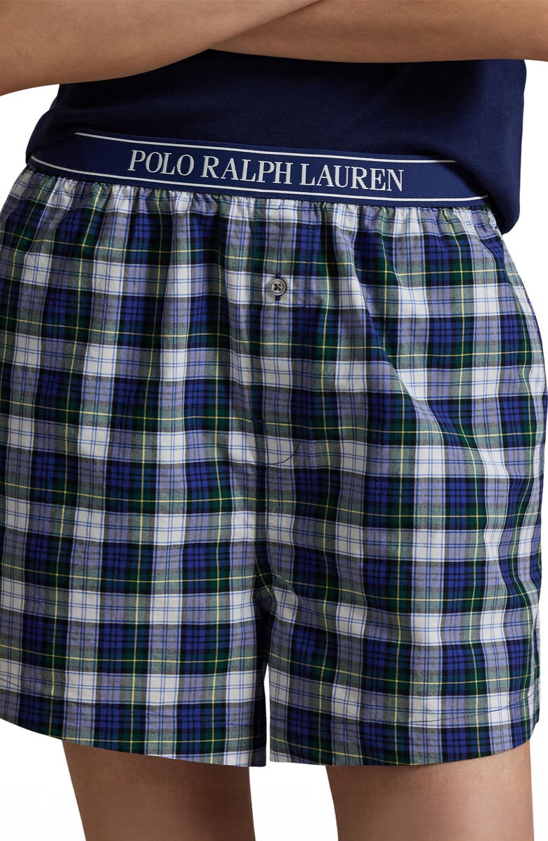 Polo Ralph Lauren Cotton Boxer Pajama Shorts, Alternate, color, Balsam Tartan