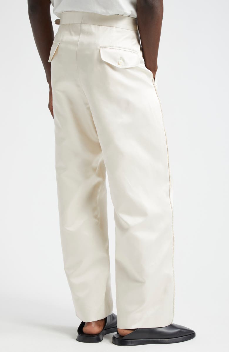 Bode Roping Silk Twill Tuxedo Trousers, Alternate, color,