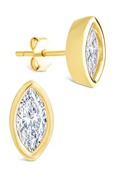 Marquise-Cut Cubic Zirconia Stud Earrings
