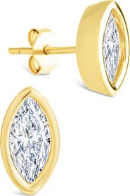 Sterling Forever Marquise-Cut Cubic Zirconia Stud Earrings