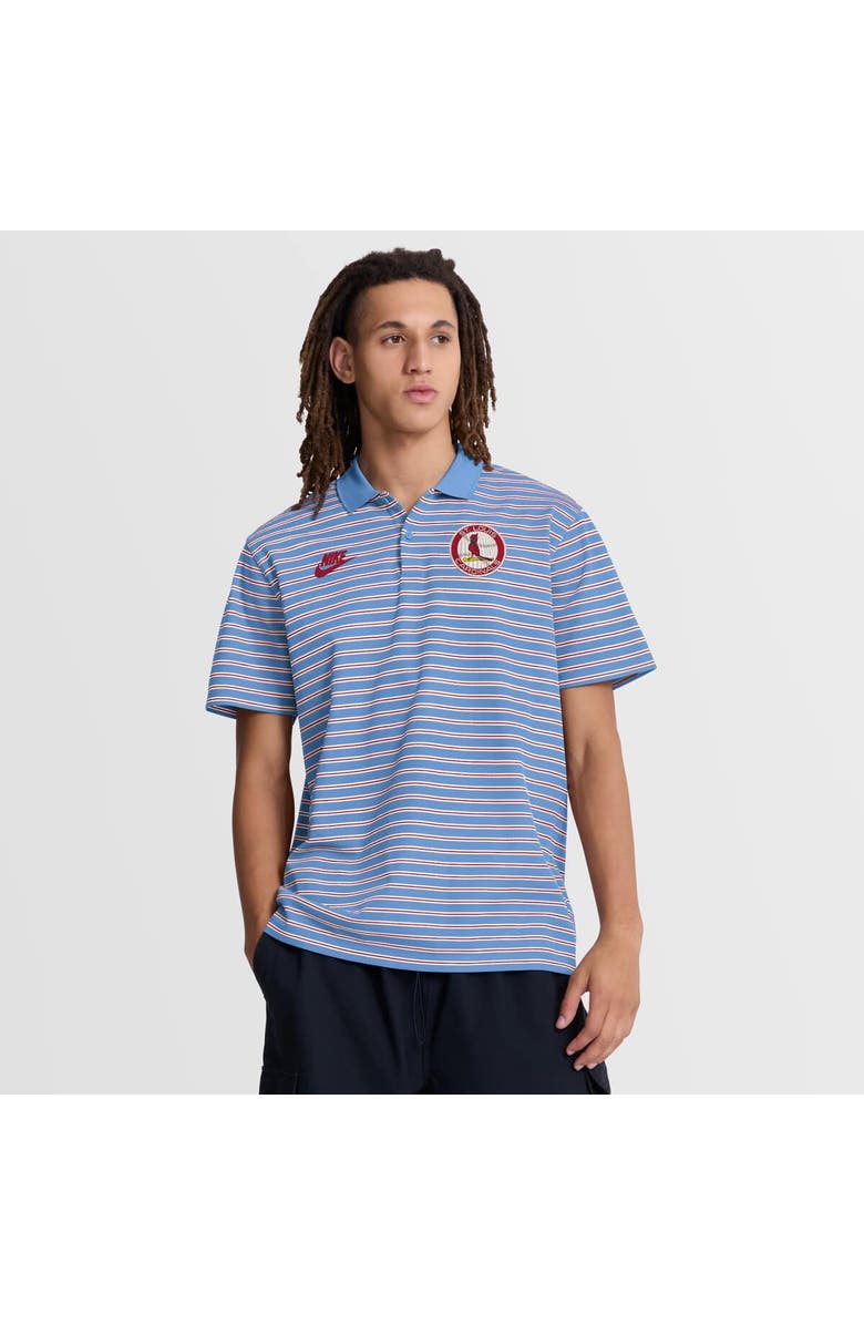 Nike Men's Nike Light Blue St. Louis Cardinals Cooperstown Collection Dri-FIT Victory Striped Polo, Main, color, Light Blue