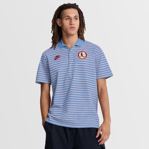 Men's Nike  Light Blue St. Louis Cardinals Cooperstown Collection Dri-FIT Victory Striped Polo