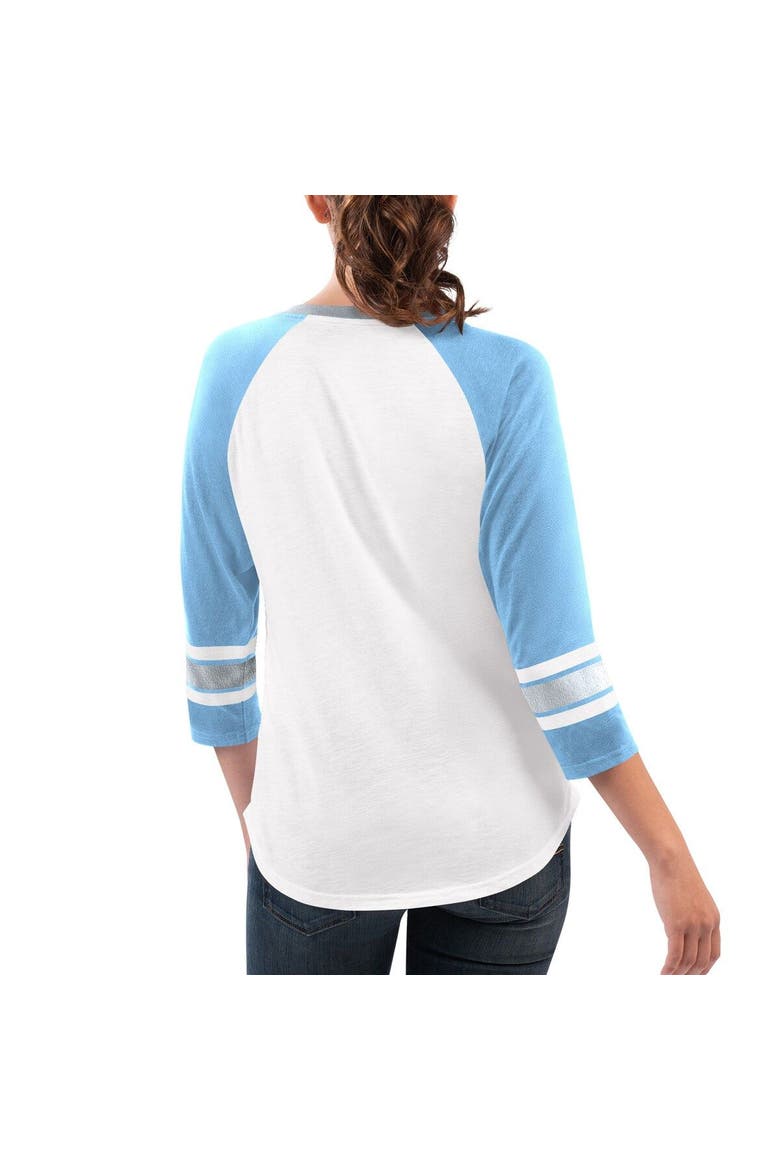 Women's G-III 4Her by Carl Banks White/Light Blue Kevin Harvick Top Team V-Neck 3/4 Sleeve T-Shirt, Alternate, color, White