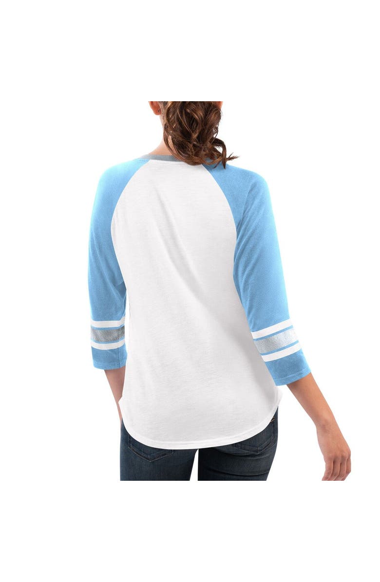 G-III 4HER BY CARL BANKS Women's G-III 4Her by Carl Banks White/Light Blue Kevin Harvick Top Team V-Neck 3/4 Sleeve T-Shirt, Alternate, color, White