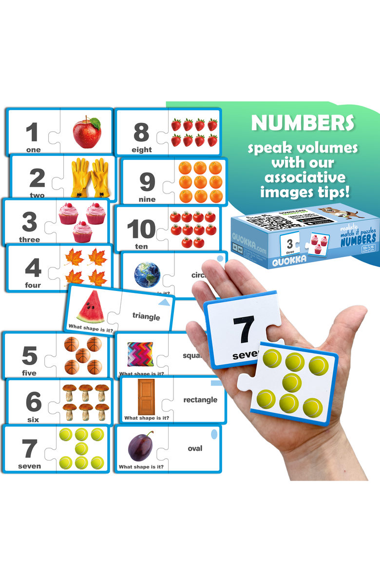 Quokka Matching Puzzle 5-Pack Set for Toddlers, Alternate, color, Matching Games