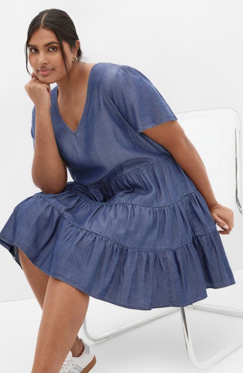 City Chic Tiered Denim Minidress