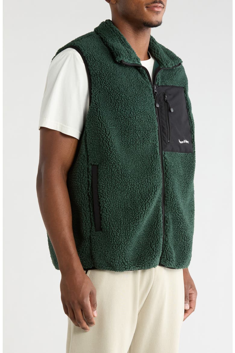 Wordmark Fleece Vest, Alternate, color, PINE