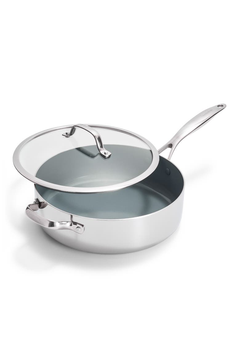 Valencia Stainless Steel Nonstick Sauté Pan & Lid, Main, color, STAINLESS STEEL