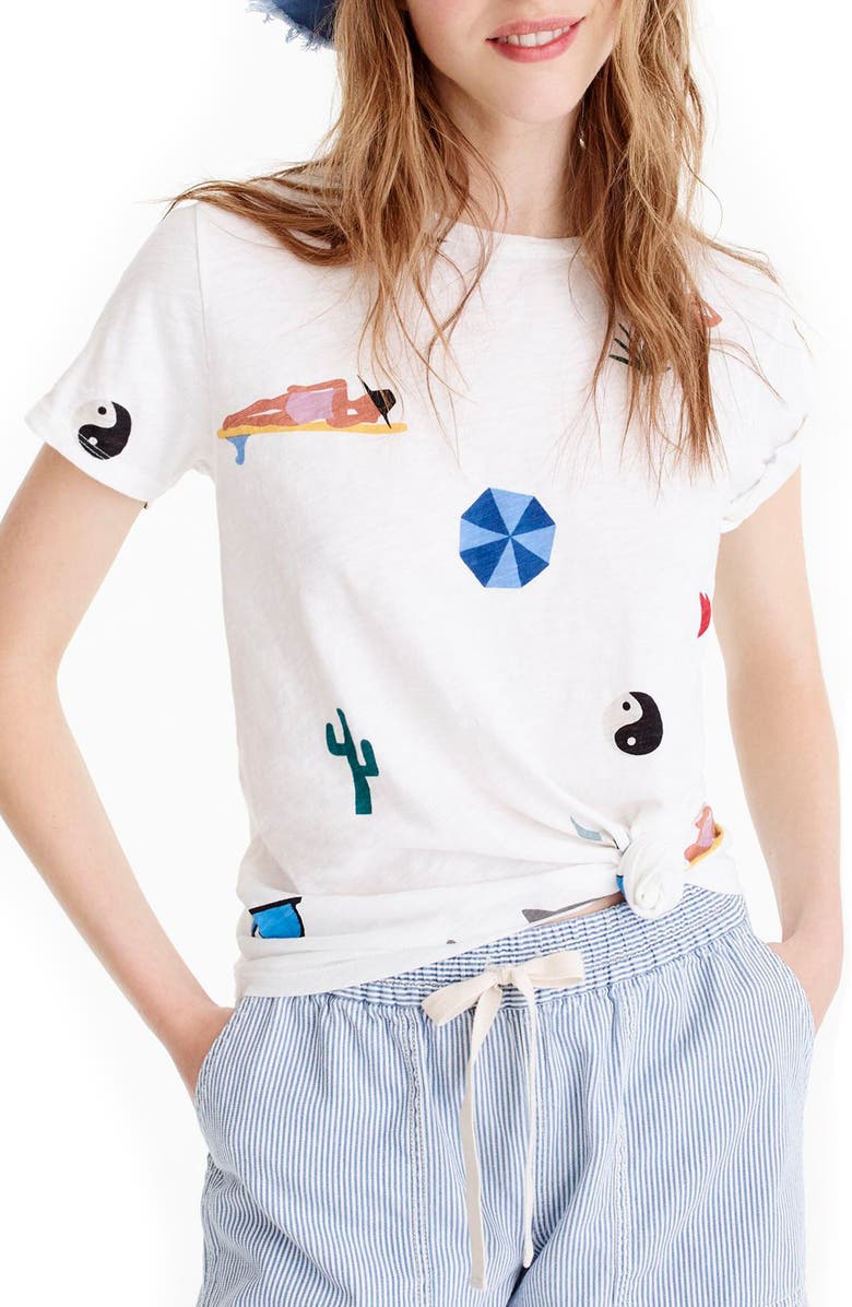 J.Crew Isabel Bacon Cotton Tee, Main, color,