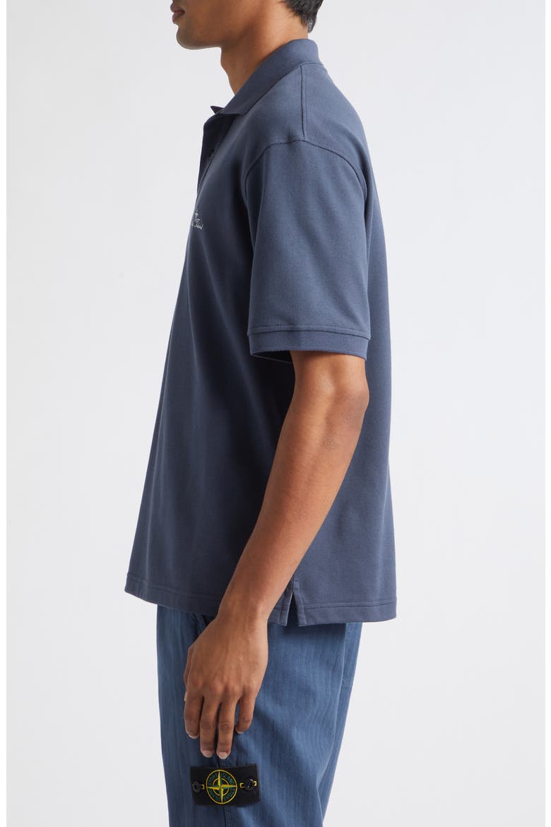 Institutional One Embroidered Cotton Piqué Polo, Alternate, color, V002E SLATE BLUE
