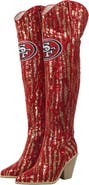 CUCE Cuce San Francisco 49ers Over-the-Knee Two-Tone Sequin Boots