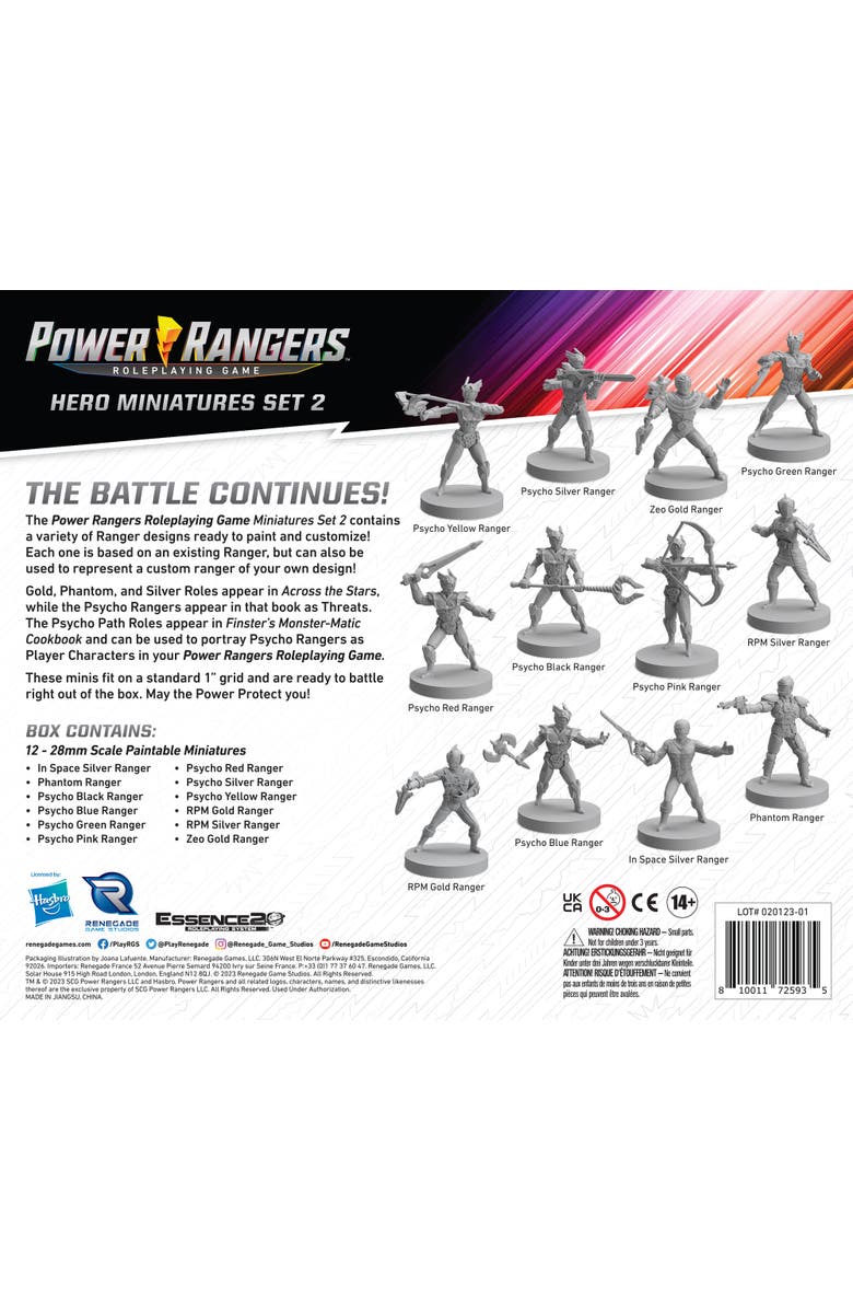 Renegade Game Studios Power Rangers Roleplaying Miniatures Set 2, Alternate, color, Multicolored