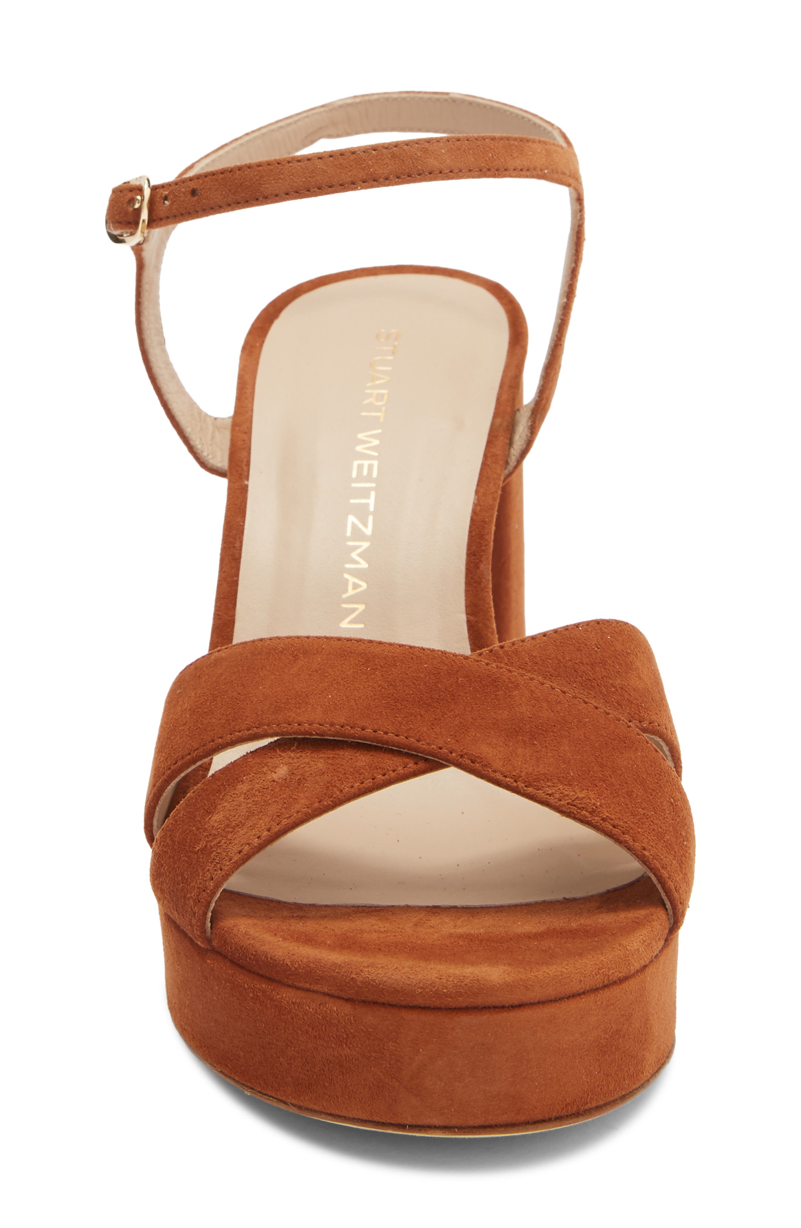 Stuart Weitzman Dayna Platform Sandal, Alternate, color, Bridle Brown