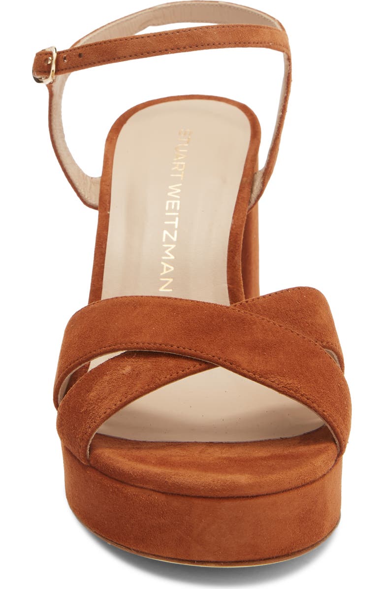 Stuart Weitzman Dayna Platform Sandal, Alternate, color, Bridle Brown