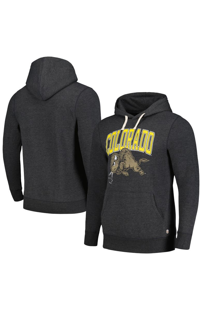 HOMEFIELD Men's Homefield Charcoal Colorado Buffaloes Tri-Blend Vintage Pullover Hoodie, Main, color, Charcoal