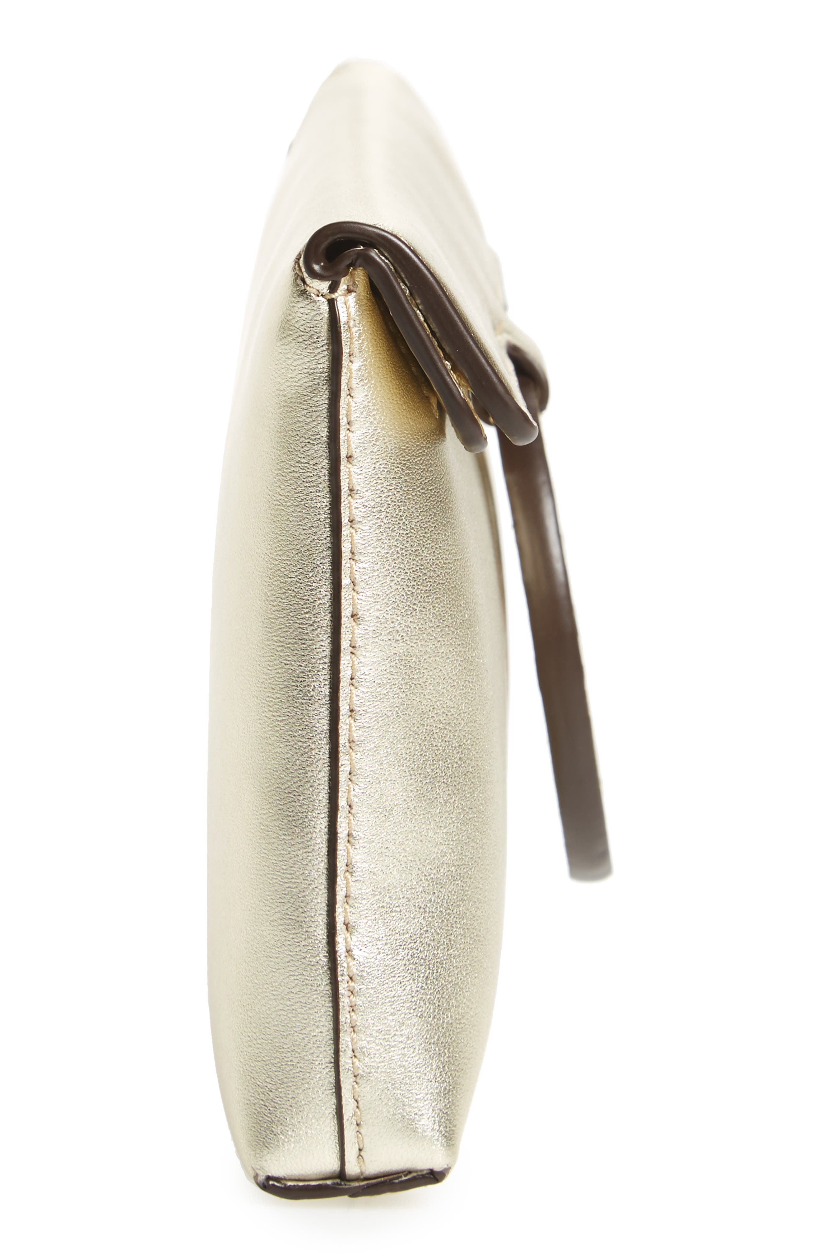 Miller Leather Clutch, Alternate, color, GOLD
