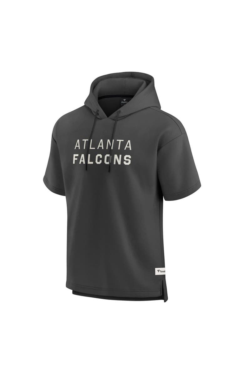 FANATICS Men's Fanatics Charcoal Atlanta Falcons Elements Future Ground Lettering Short Sleeve Pullover Hoodie, Alternate, color, Charcoal