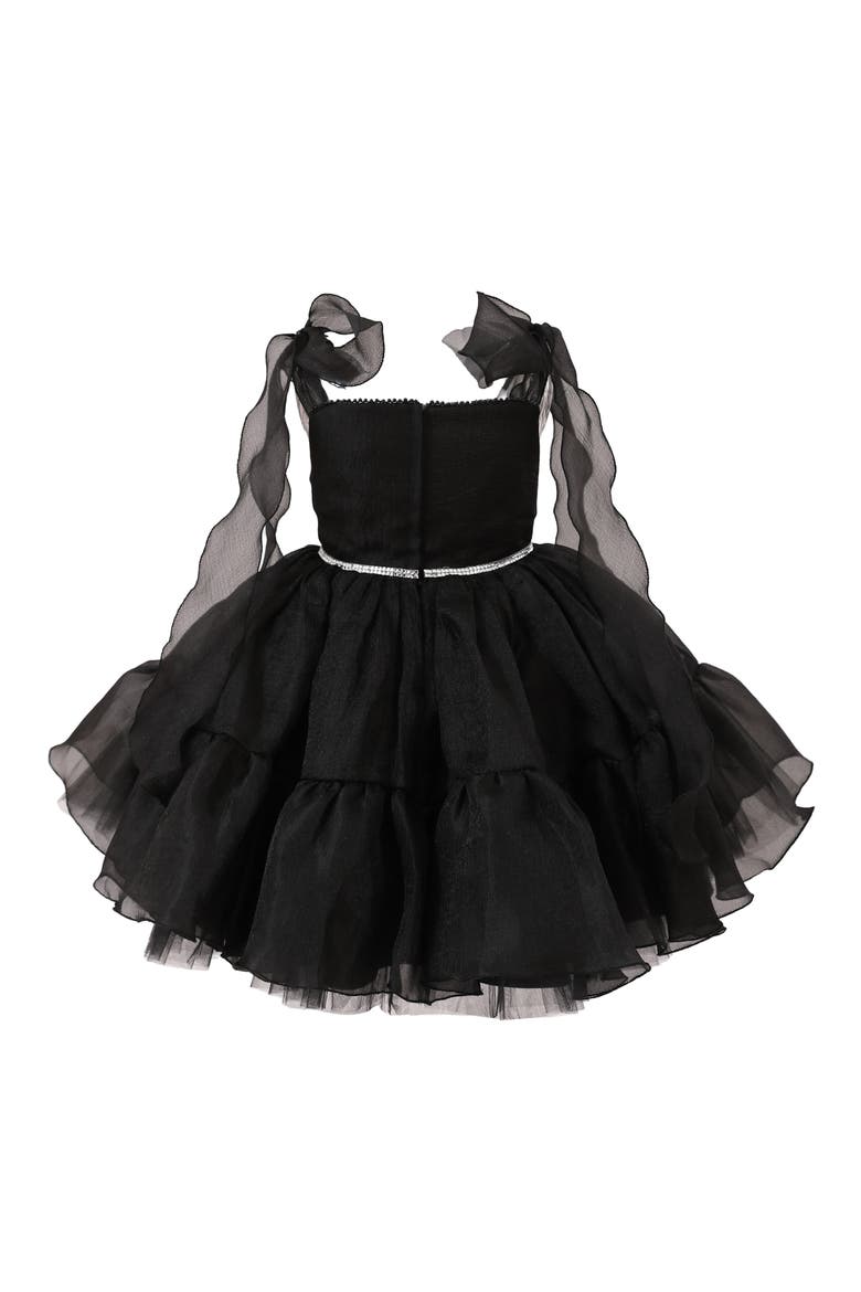Ruffled Party Dress, Alternate, color, Black