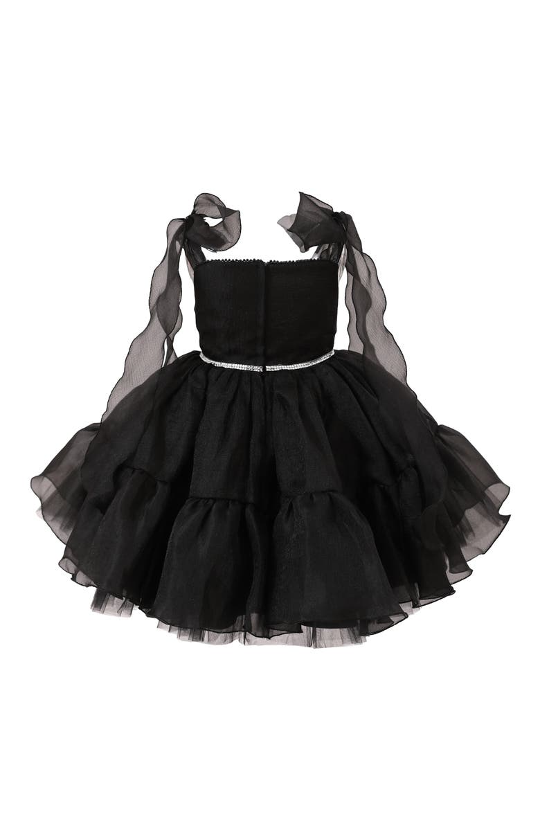 Tulleen Ruffled Party Dress, Alternate, color, Black