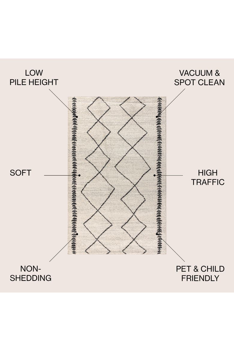 Zaina Moroccan Beni Souk Area Rug, Alternate, color, Cream/Black