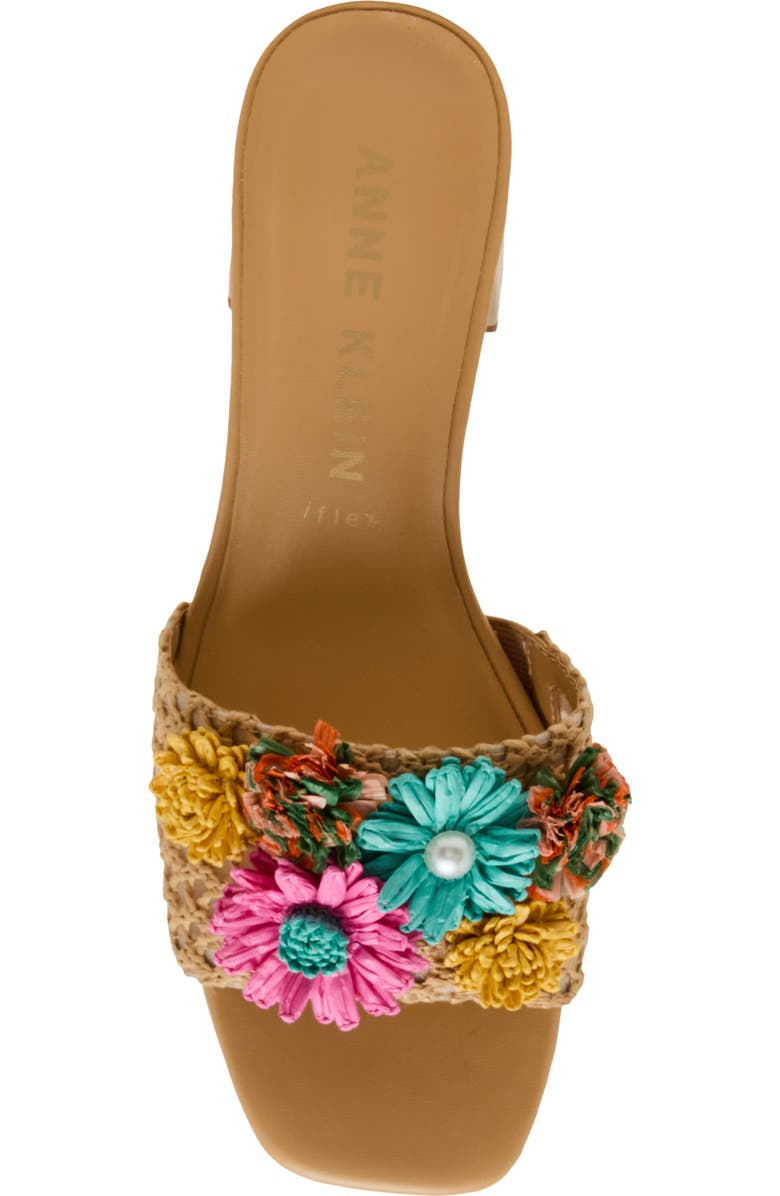 Anne Klein Dia Straw Flower Slide Sandal, Alternate, color, Multicolor