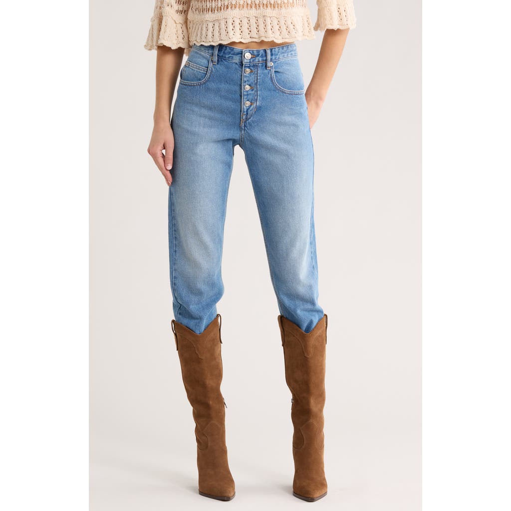 Isabel Marant Étoile Belden High Waist Crop Straight Leg Jeans In Blue