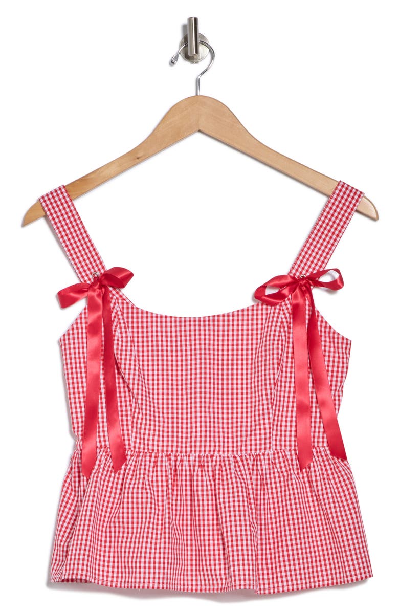 Lush Bows Gingham Peplum Tank, Alternate, color,