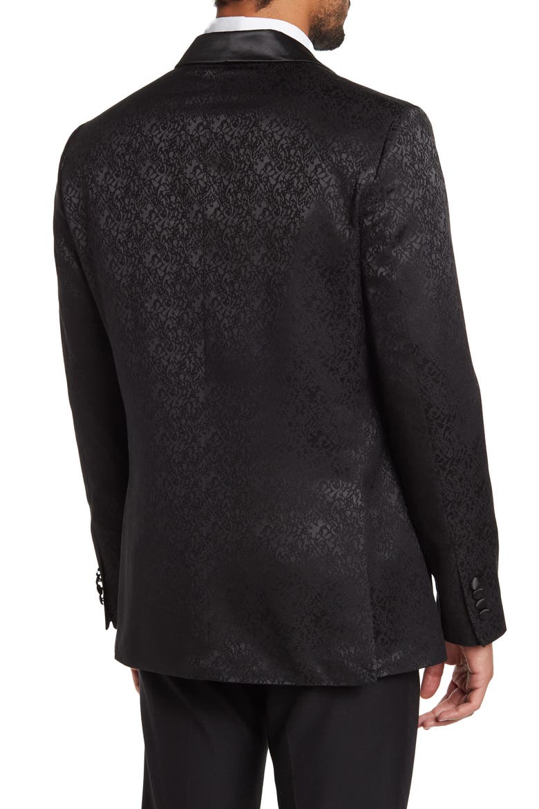 Jacquard Evening Jacket, Alternate, color, BLACK